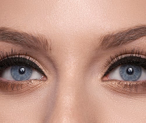 a person with beautiful blue eyes